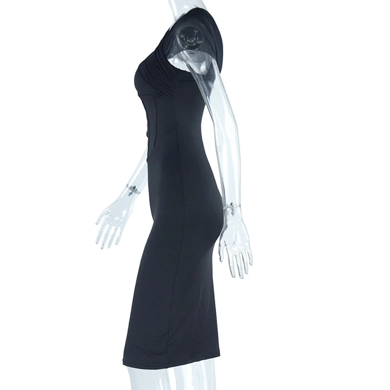 Title 3, Womens Fashion Tight-fitting Solid Color Dress