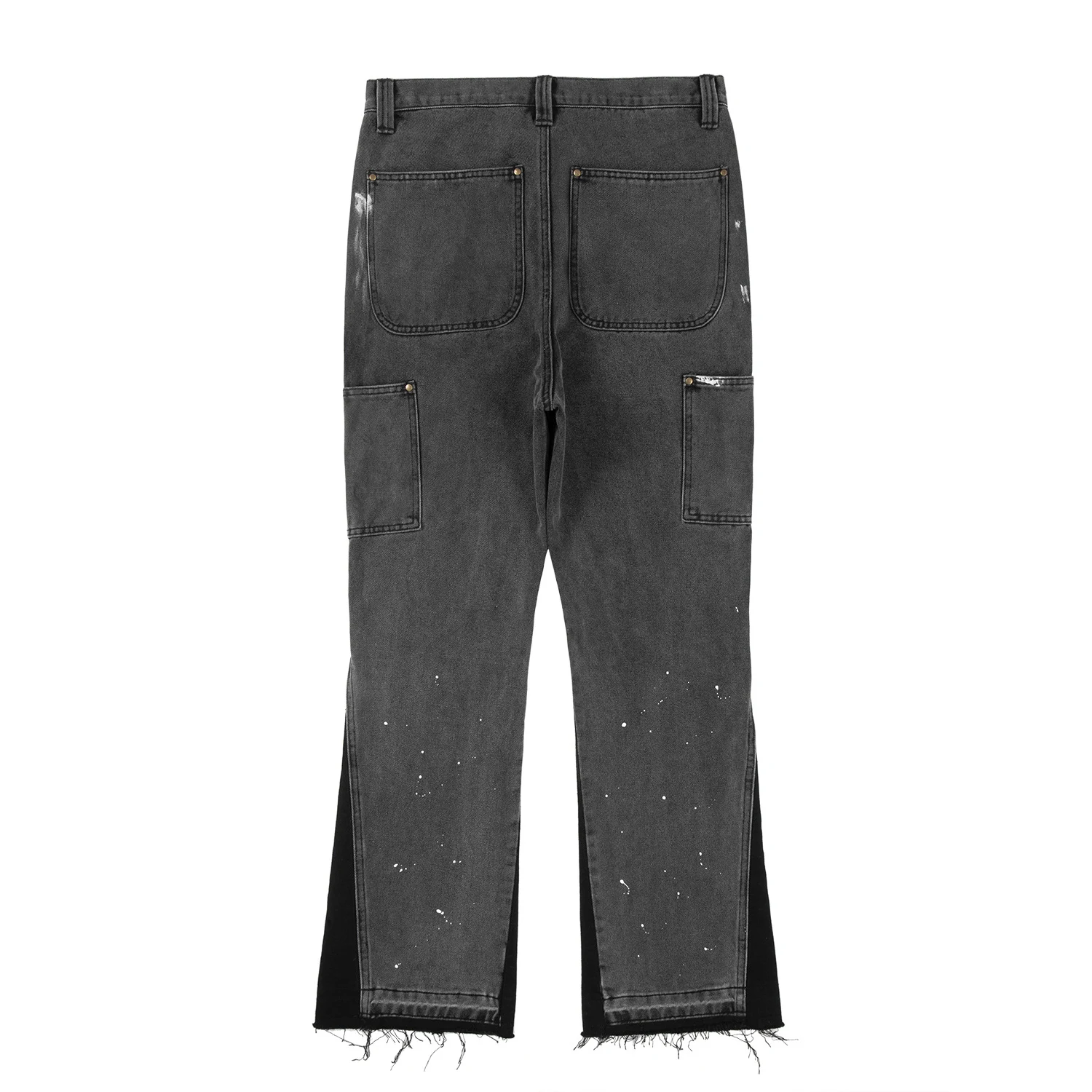 Jeans de hombre High Street lavados, holgados, con costuras y salpicaduras de tinta, para un estilo moderno y cómodo. — foto 3