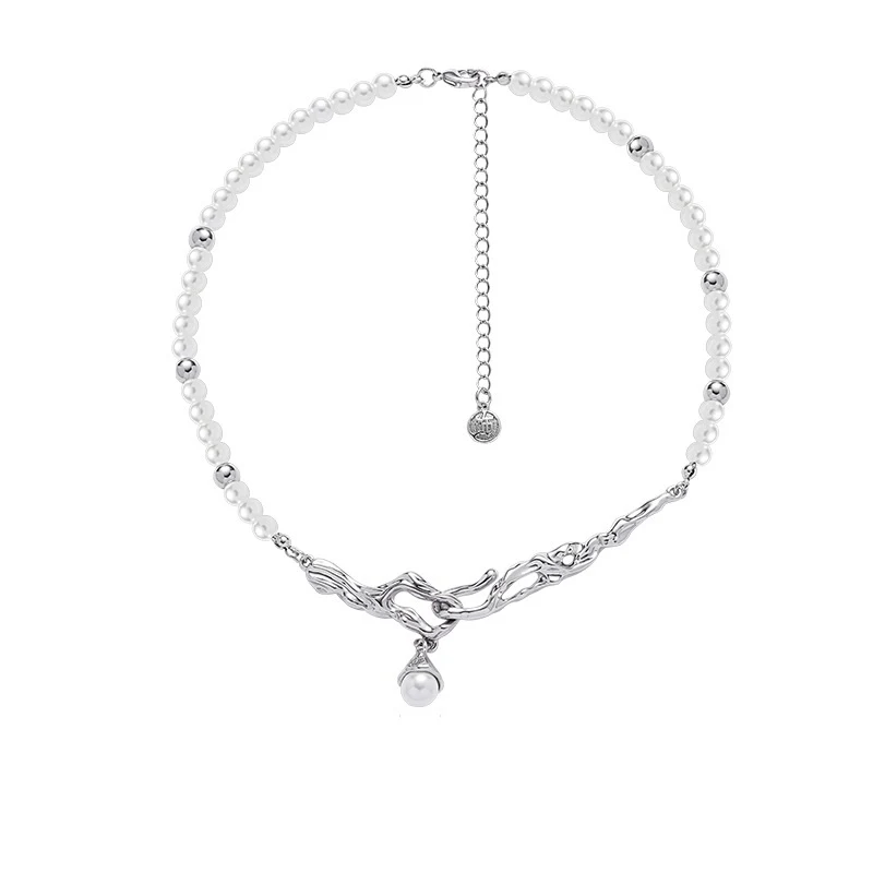 Colar de pérolas irregulares de lava para mulheres Design exclusivo e elegante. Adicione um toque natural e sofisticado ao seu visual. Compre já! — foto 5