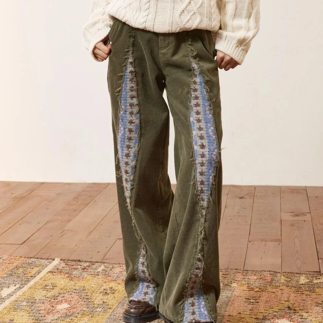 Title 6, Casual Pants with Personality Stitching and Mop...