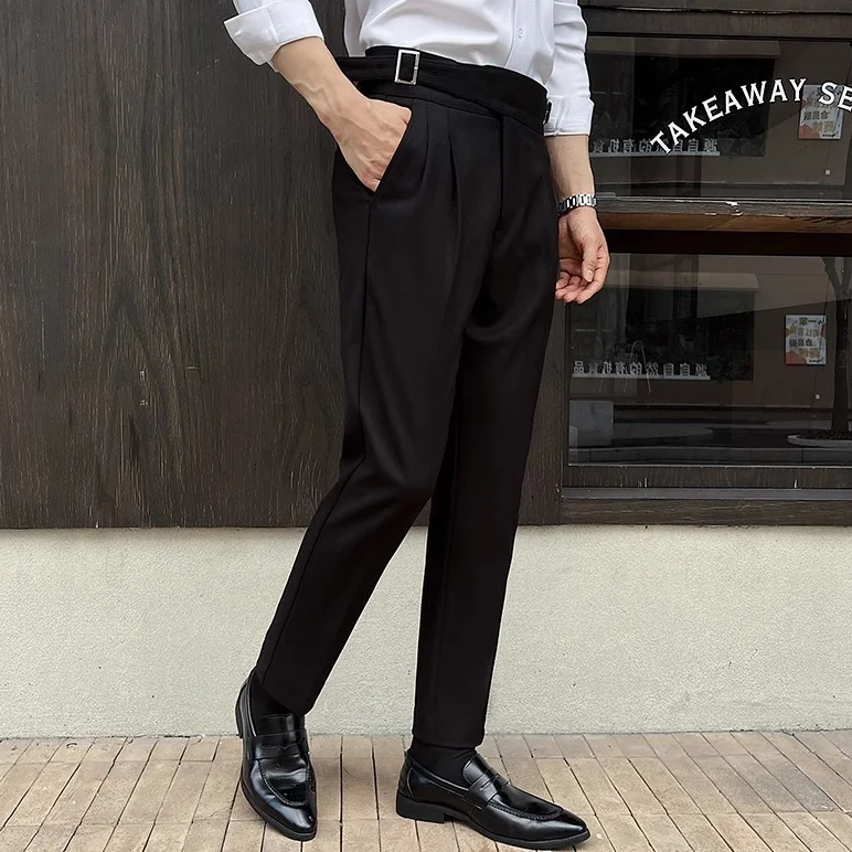 High-rise Thick Dark Striped High Waist Casual Pants for Women, Comfortable and Stylish Everyday Wear — photo 3
