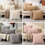 Capa de almofada de lã trançada cor sólida para lombar, oferece suporte e conforto para a cintura, ideal para sofá ou cama. — foto 3