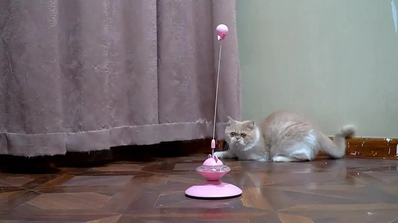 Title 1, Cute cat fur ball teaser wand pet products with...