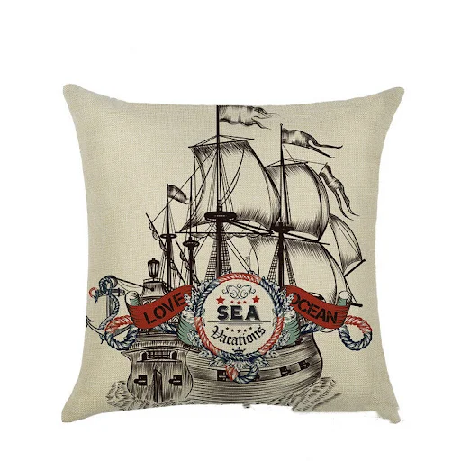 Title 8, Sailing marine element linen pillowcase, bringi...