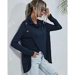 Suéter de múltiplos botões, top irregular e versão explosão. Ideal para um visual moderno e estiloso, com design único e caimento diferenciado. — foto 1