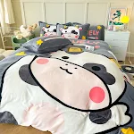 Thickened Cartoon Coral Velvet Bed with Four-piece Winter Milk Flannel Sheets. Cozy, warm sleep for winter. — photo 11