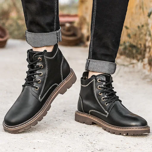 Title 9, Botas de couro vintage masculinas Sapatos de tr...