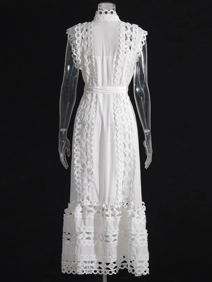 Title 9, Womens Long Dress Round Neck Sleeveless Hollow...