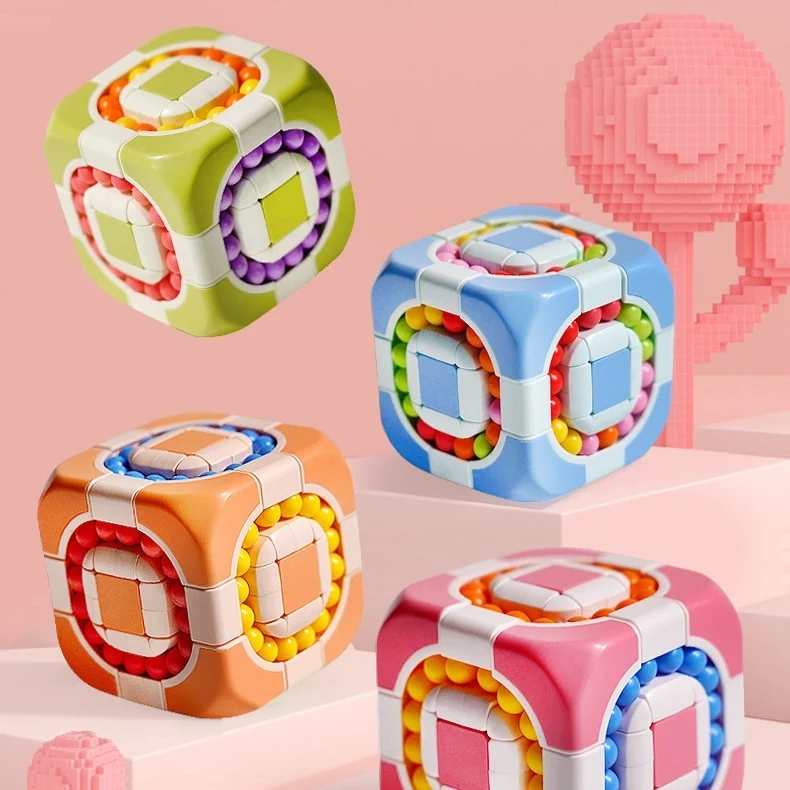Title 1, Rotating Magic Bean Puzzle Fingertip Cube Toy R...