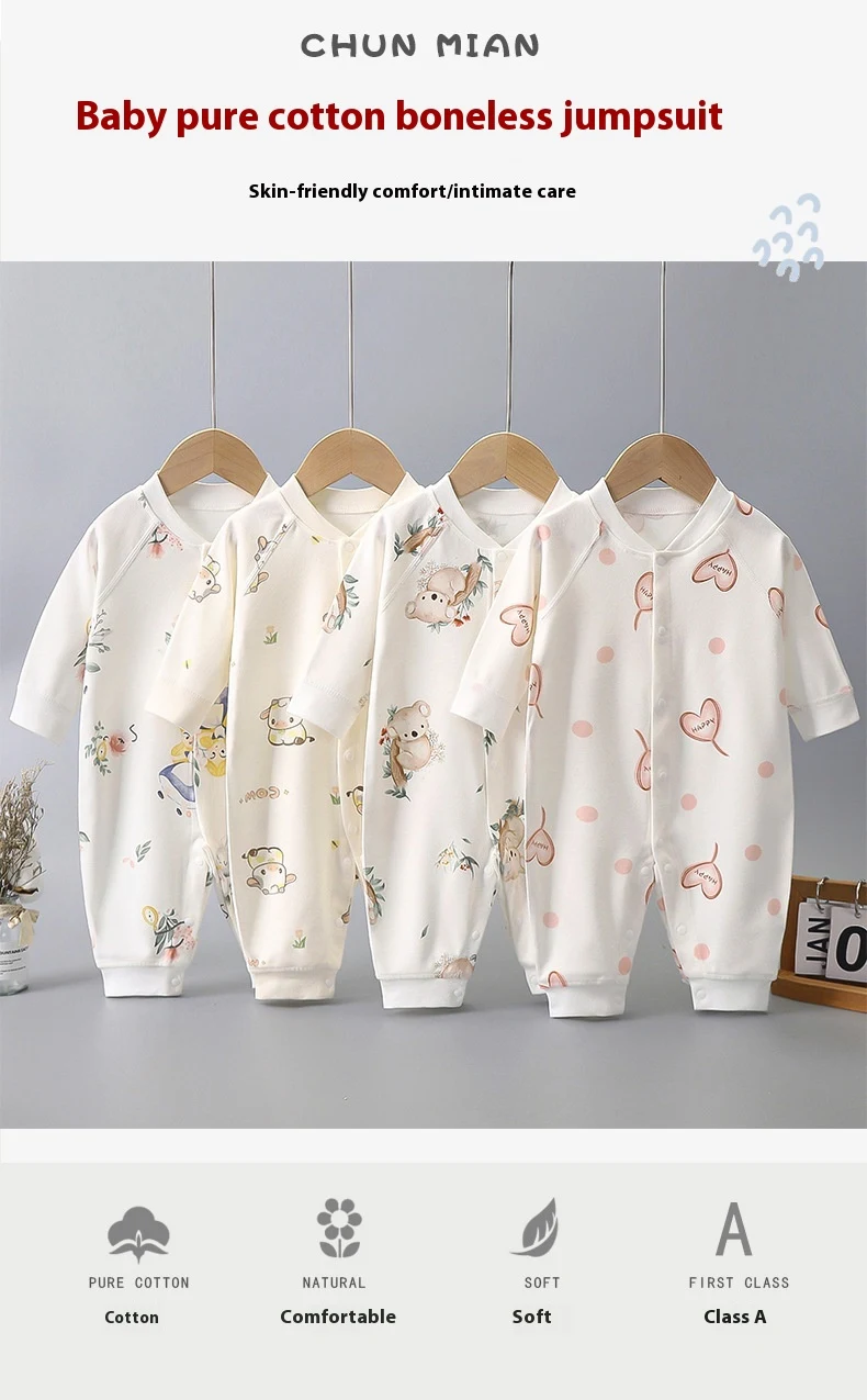 Baby Overall Frühling und Herbst Langarm aus reiner Baumwolle. Bequeme Babykleidung für die Übergangszeit. Ideal für Frühling und Herbst. — foto 8