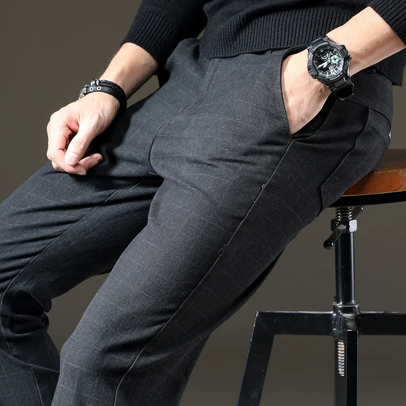 Trendy Stretch Heren Casual Broek met Donkere Ruit - Comfortabele pasvorm, stijlvol en geschikt voor dagelijks gebruik — foto 7