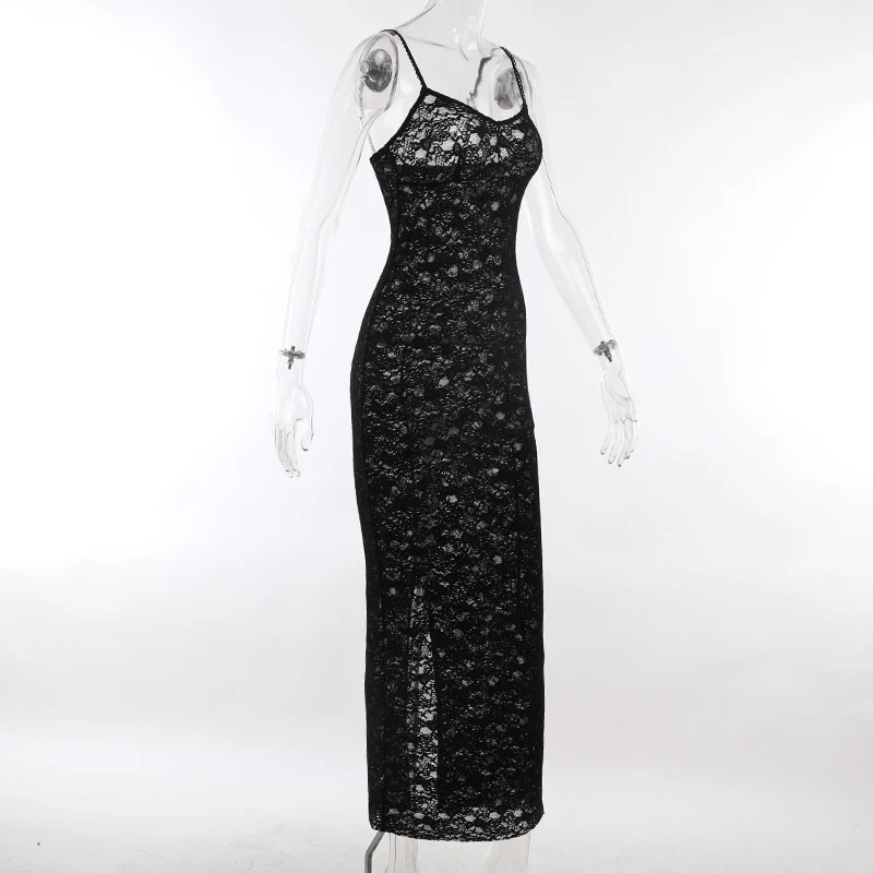 Title 6, Vestido Feminino Suspenso de Renda Patchwork Pe...