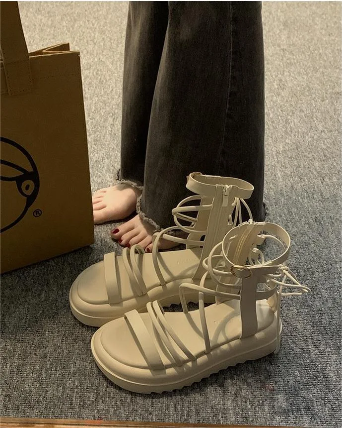 Title 10, New Fashion Cross Strap High-top Niche Sandal B...