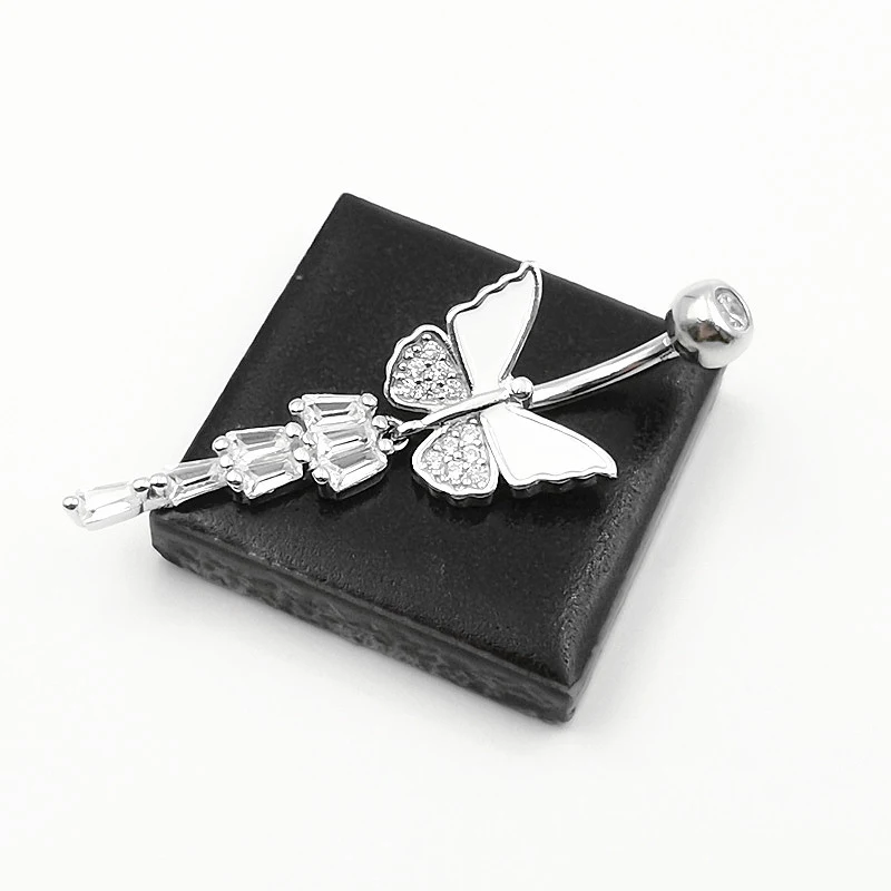 Joia Piercing Umbigo Prata S925 Borboleta, Design Delicado e Sofisticado, Ideal para Realçar seu Estilo — foto 3
