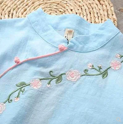 Title 15, Ethnic Style Shirt Chinese Literary Disc Button...