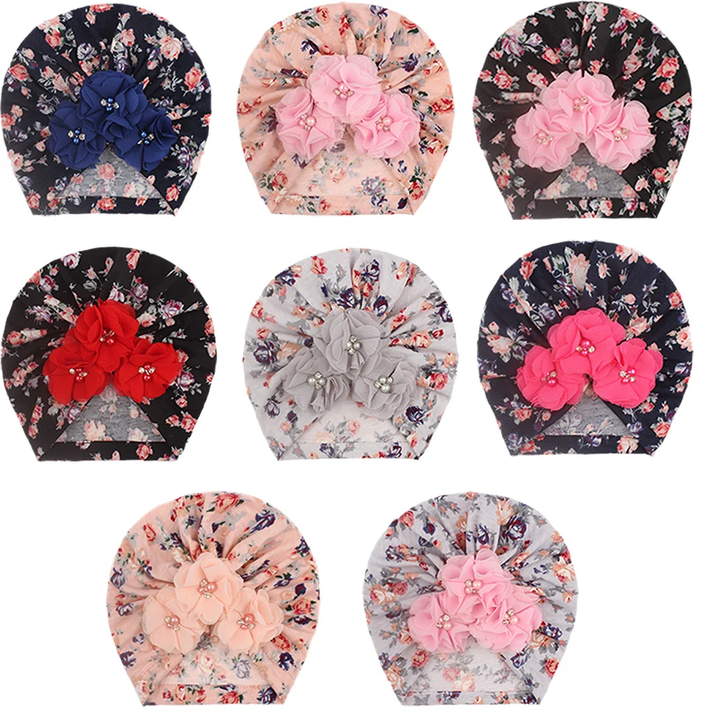 Title 5, Cappellino per bambina con fiori, turbante, ber...