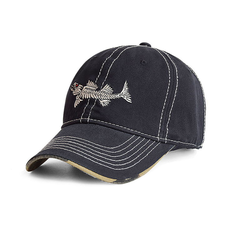 Hoogwaardige gewassen katoenen baseballpet, beste onderklep camo, verstelbaar, voor vissers, voor heren en dames geschikt. — foto 3