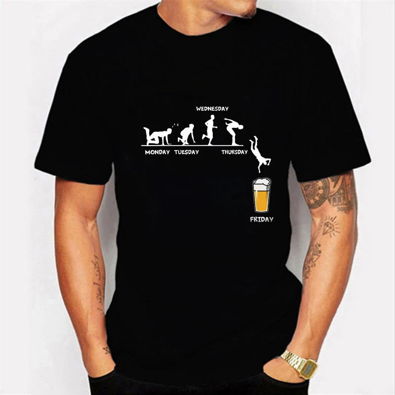 T-shirt da uomo Weekend Casual Friday Beer Casual, perfetto per il tempo libero e un venerdì sera all'insegna della birra. — foto 6