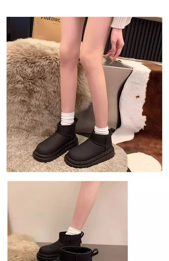 Title 11, Botas de neve novas de couro grosso, forradas c...