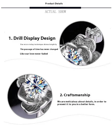 Title 3, Anel Water Lily de Moissanite D Color em prata ...