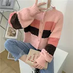 Crew Neck Color Block Short Knit Sweater provides comfort and style for a casual, modern look. A versatile sweater for e — photo 5