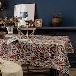 Toalha de mesa jacquard colorida, adicione elegância e vivacidade à sua mesa. Tecido resistente, fácil de limpar e ideal para refeições e celebrações. — foto 3