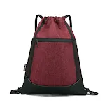 Mochila com cordão de tecido Oxford impermeável para estudantes, homens e mulheres. Perfeita para escola, academia e uso diário. Leve e resistente. — foto 6