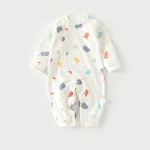 Pijamas finos de outono para bebês e macacões para bebês respiráveis e confortáveis, ideais para noites frescas e sono tranquilo. — foto 6