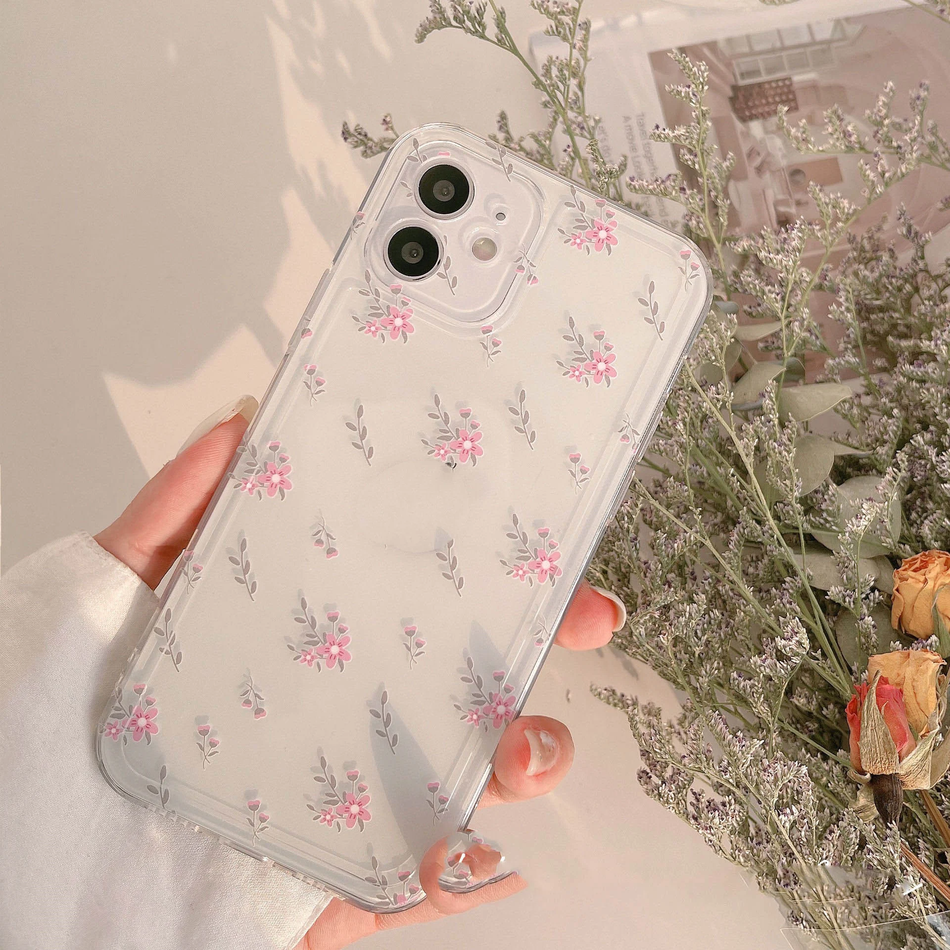 Small Floral Transparent Soft Cover Phone Case. Offers stylish protection and a comfortable grip for your smartphone. Li — photo 2