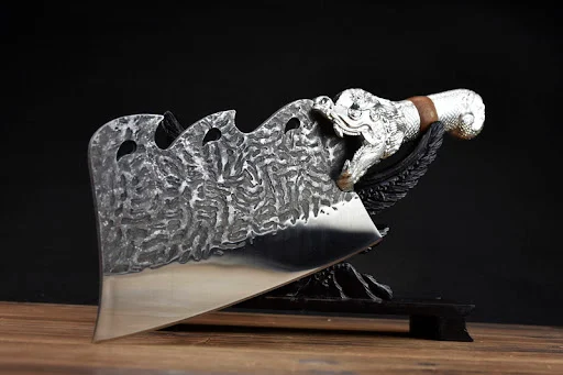 Title 1, Jiaolong Bone Chopping Knife Silver Equipment R...