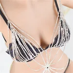Corrente de corpo com strass e franjas, roupa sexy, destaque seu corpo com brilho e sofisticação, perfeita para festas. — foto 2
