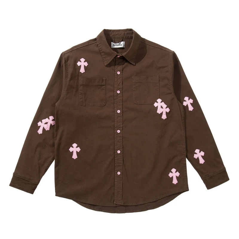 Title 3, High Street Patched Leather Long Sleeve Casual ...