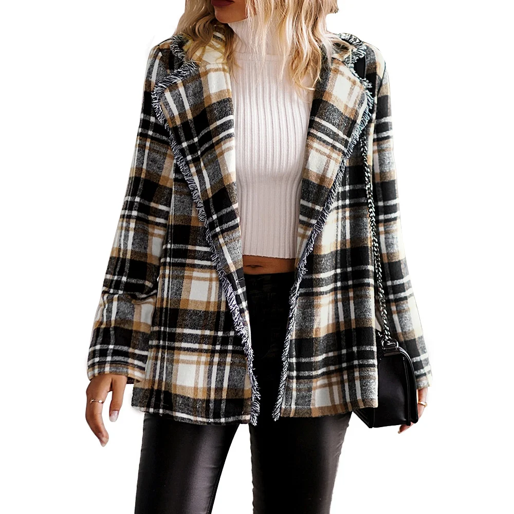 Women's Fashion Casual Plaid Jacket, comfortable and stylish for everyday wear. A versatile piece perfect for creating c — photo 1