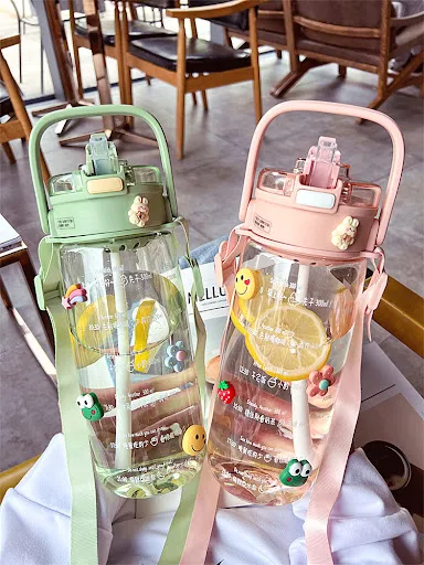 Title 9, Cute Large Capacity Plastic Water Cup With Stra...
