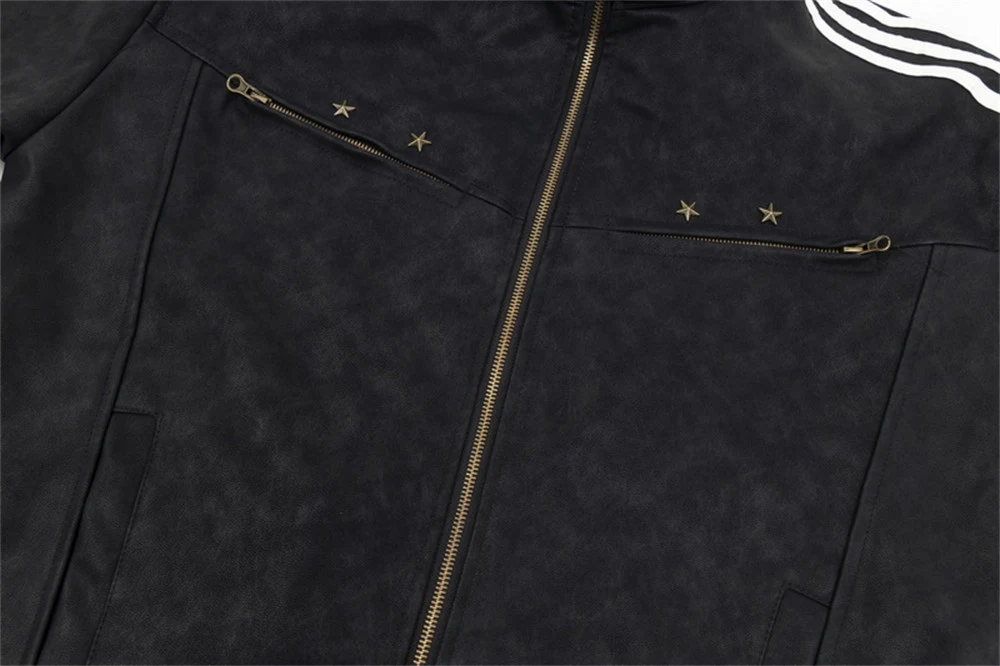 Season Loose American Street Windproof Zipper Decorations Leather Jacket, a stylish and versatile choice for a casual, m — photo 18