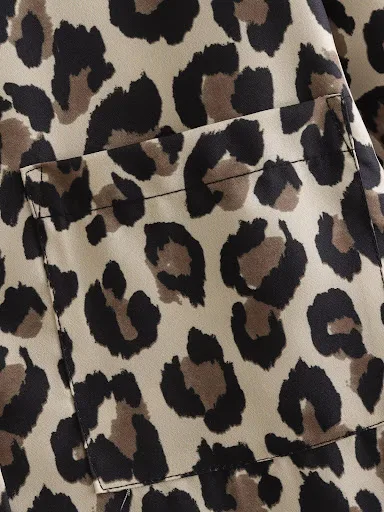 Title 16, Womens Animal Print Shirt Straight-leg Pants Suit