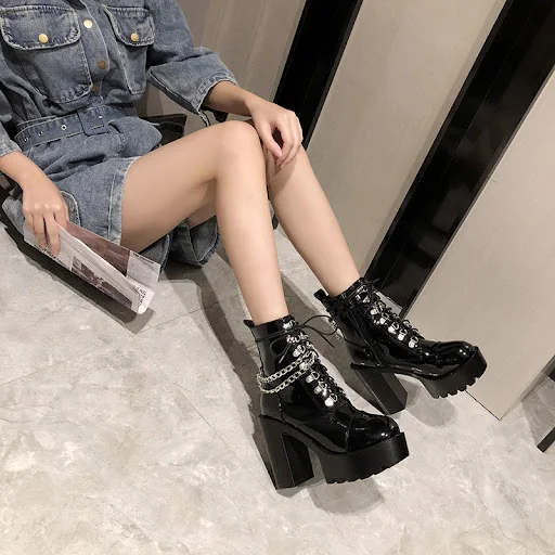 Title 8, Lolita Gothic Mary Jane Womens Boots Platform L...