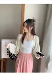 Women's Shawl Outer Match Sun Protection Cardigan Summer Thin Blouse Knitted Top for warm weather. Protects against the — photo 19