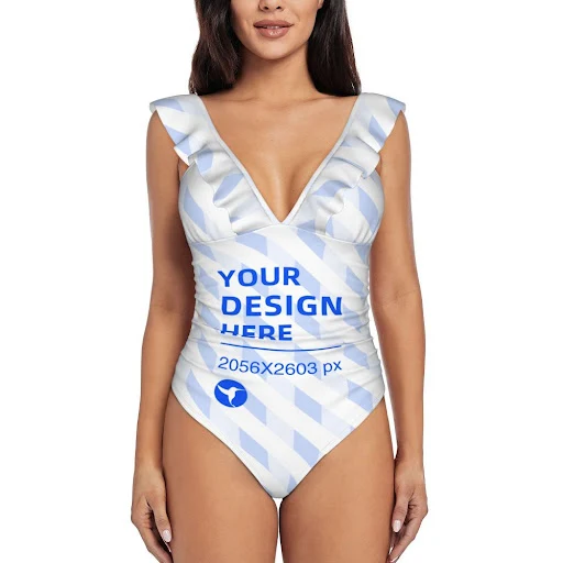 Title 4, Ladies Ruffle Strap One Piece Swimsuit – Design...