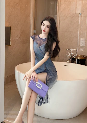 Title 9, Design Sense Hip Lace Long Dress Summer New Lad...