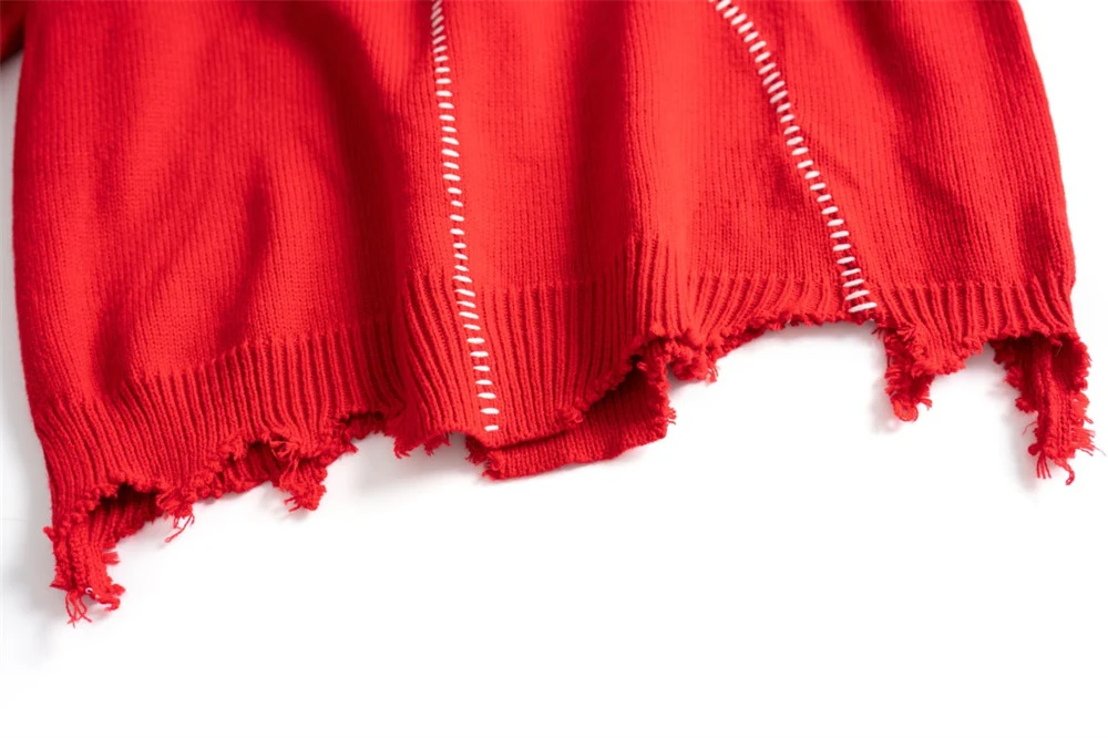 Title 4, Chaopai Loose Long-sleeved Sweater With Broken ...