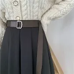 Saia retrô cintura alta de comprimento médio, estilo vintage e elegante, realça a silhueta, confortável para o dia a dia, perfeita para diversas ocasiões. — foto 1