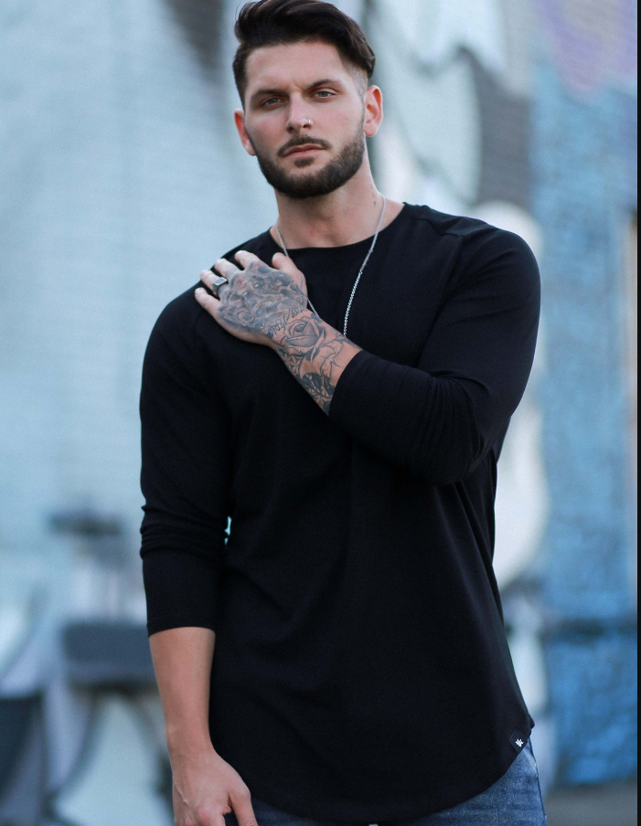 Camiseta fitness masculina algodão puro esportes outono inverno marca moderna respirável confortável. Ideal para treinos e atividades físicas. — foto 5