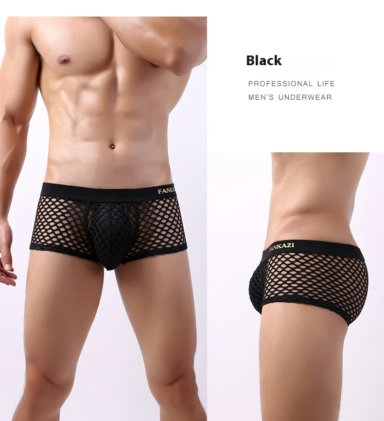 Title 8, Cueca masculina de rede, shorts com recorte tra...