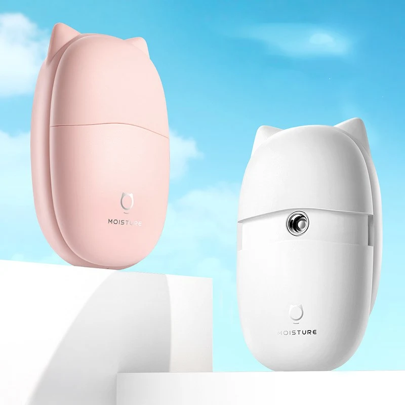Mini umidificador fofo com spray, design de gato. Hidrata e umidifica o ar, portátil e perfeito para casa ou escritório. — foto 2