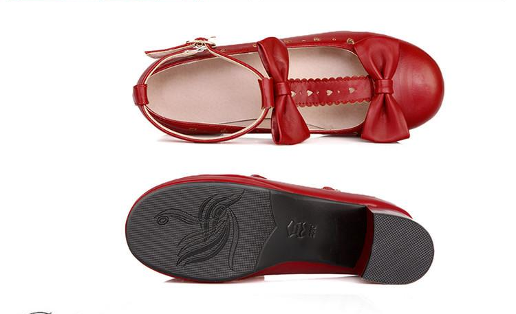Bowknot comfortable square heel mid-heel size shoes offer all-day comfort and style. Perfect for any occasion, these sho — photo 6