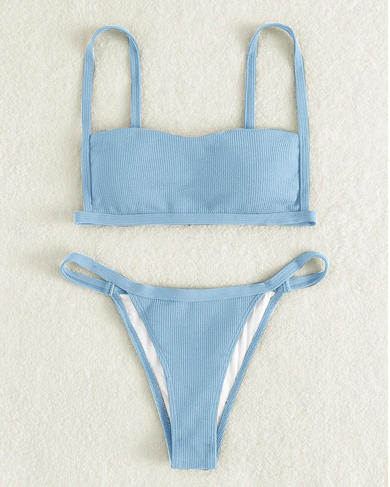 New Women's Split Swimsuit Tube Top Backless Split Swimsuit Triangle Bikini. Get ready for summer with this stylish and — photo 25