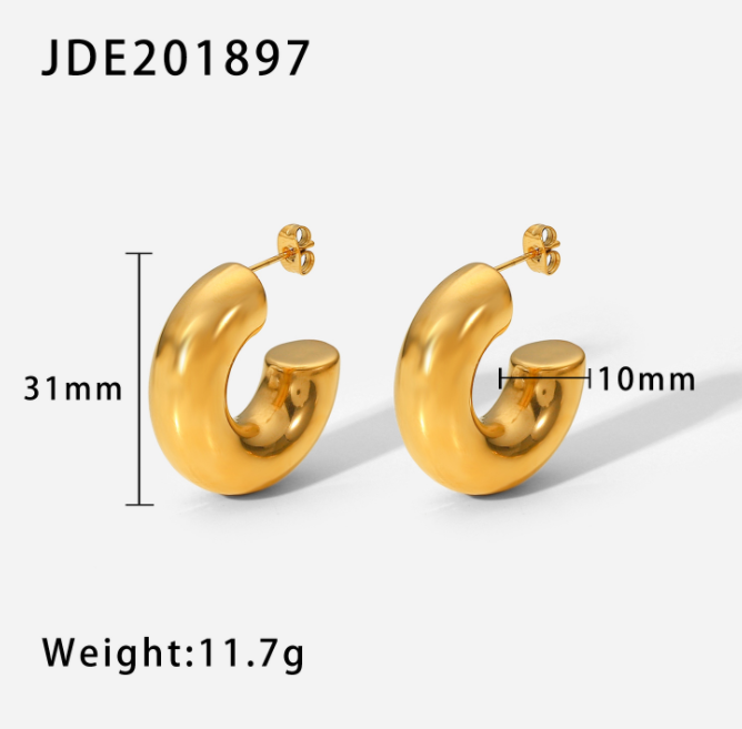 Geometrische Vintage Ohrringe aus Edelstahl, fortgeschrittenes Design für Damen, langlebig, klassisch, stilvoll, zeitloser Schmuck, perfekt für jeden Anlass. — foto 10