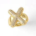 Anel com 26 Letras Inglesas para Mulheres, Banhado a Ouro e com Zircônia Completa, Joia Elegante e Personalizada, Presente Ideal — foto 5