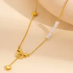 Pearl Heart Butterfly Necklace